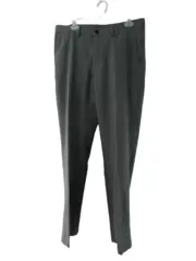 Haggar Men's Grey Plaid Golf Pants 34x32 Straight Fit with Pockets