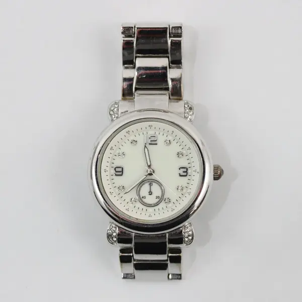 Women's MOP Dial Silver Tone Bracelet Watch Rhinestones FMDJPS002