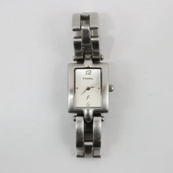 Fossil F2 72 Women's Quartz Watch ES-9096 Silver Tone Link Bracelet