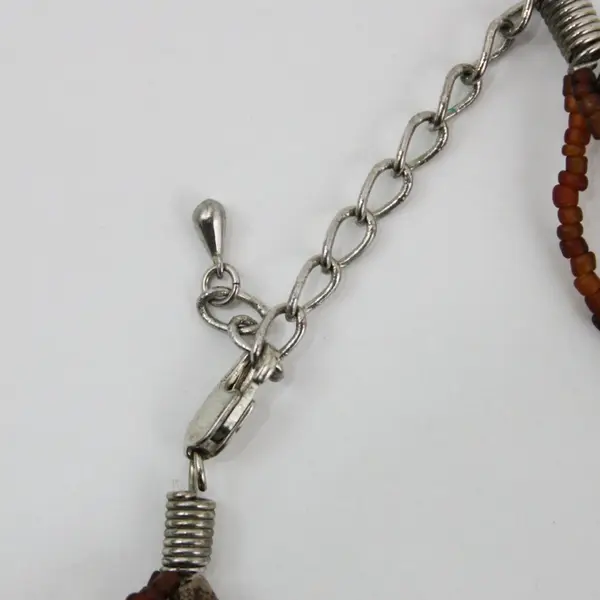 Brown Shell Seed Bead Boho Multi-Strand Necklace 22 Inch