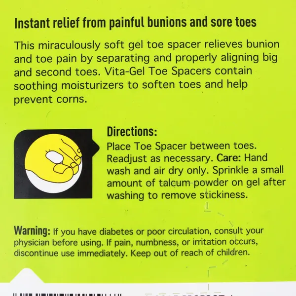 ProFoot Vita-Gel Toe Spacer 1 Pair Bunion Relief
