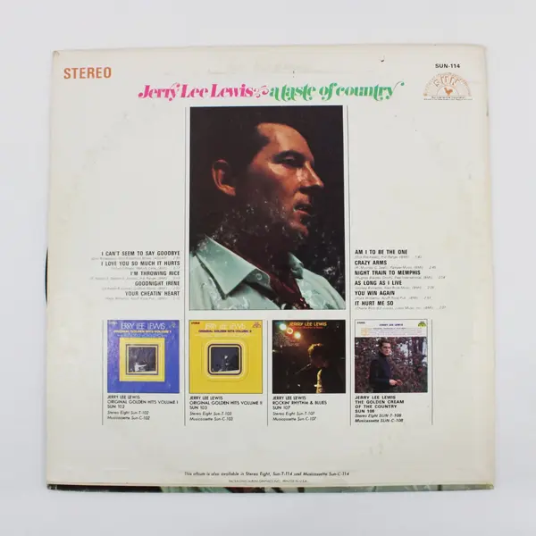 Jerry Lee Lewis SUN 114 A Taste Of  Country 12" Vinyl Record