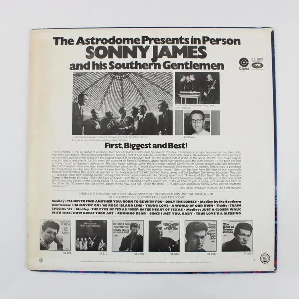 The Astrodome Presents In Person Sonny James &  His Southern Gentlemen 12"   