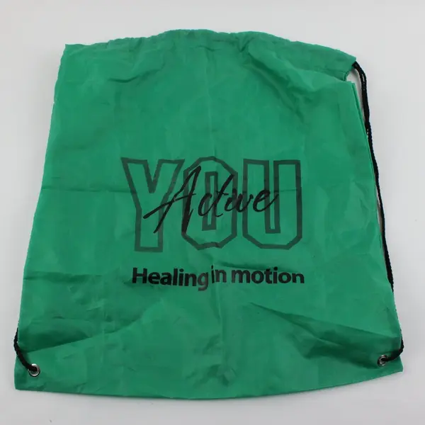 Green Drawstring Backpack Bag Healing in Motion