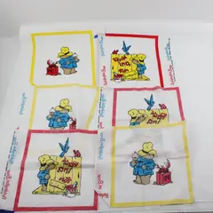 Lot of 6 Paddington Bear Springs Industries Fabric Panels 12.25x10.75 in