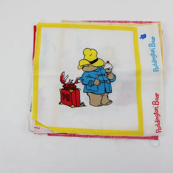 Lot of 6 Paddington Bear Springs Industries Fabric Panels 12.25x10.75 in