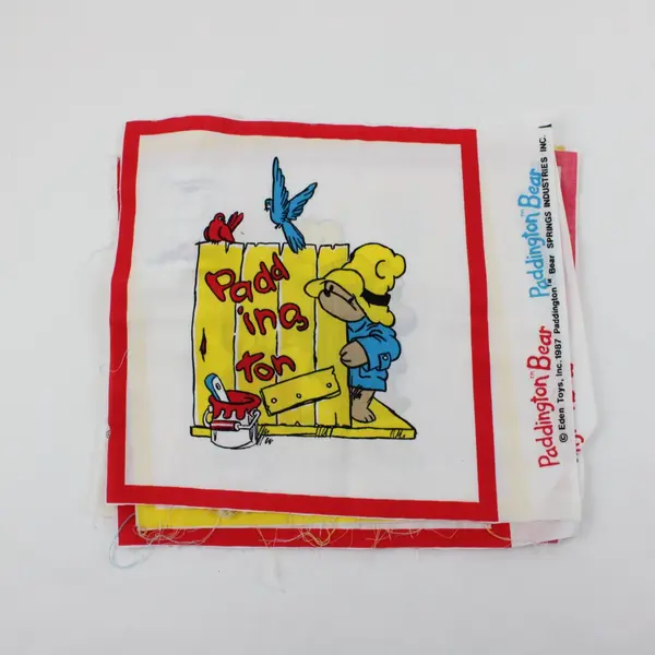 Lot of 6 Paddington Bear Springs Industries Fabric Panels 12.25x10.75 in