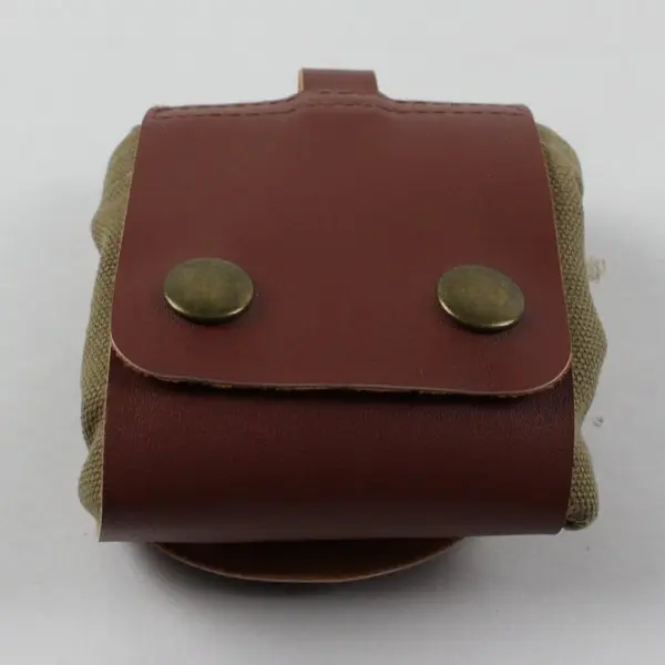 Waxed Canvas Foraging Pouch Foldable Leather Belt Bag