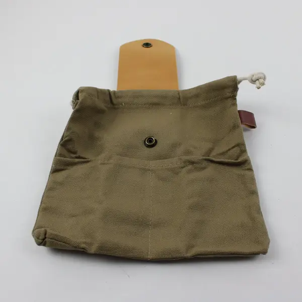 Waxed Canvas Foraging Pouch Foldable Leather Belt Bag