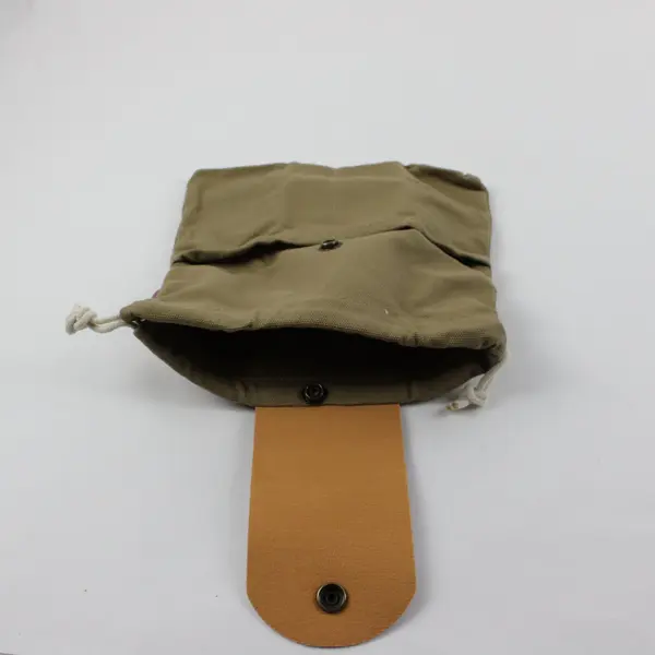 Waxed Canvas Foraging Pouch Foldable Leather Belt Bag