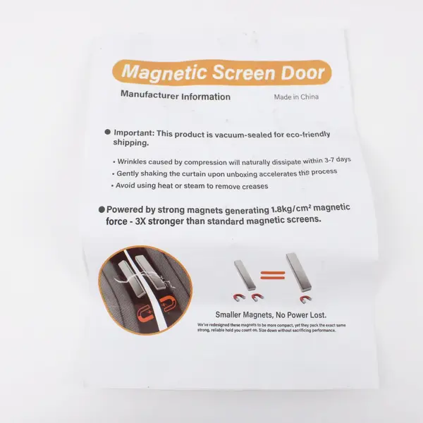 METAONLY Magnetic Screen Door Black 32x80 Heavy Duty
