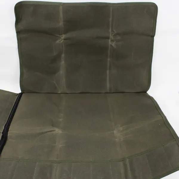 Waxed Canvas Chef Knife Roll Bag Organizer Zippered Storage