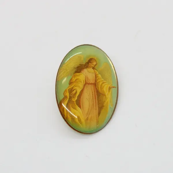 Lot of 2 Vintage Sacred Heart of Jesus Angel Religious Lapel Pins