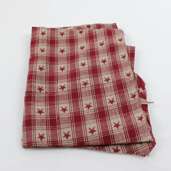 Lot of 7 Red White Plaid Woven Tablecloth Pieces Worn Frayed Craft