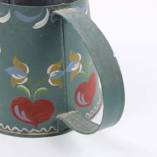 Metal Watering Can Swan Cherry Drawings Signed J Ragan