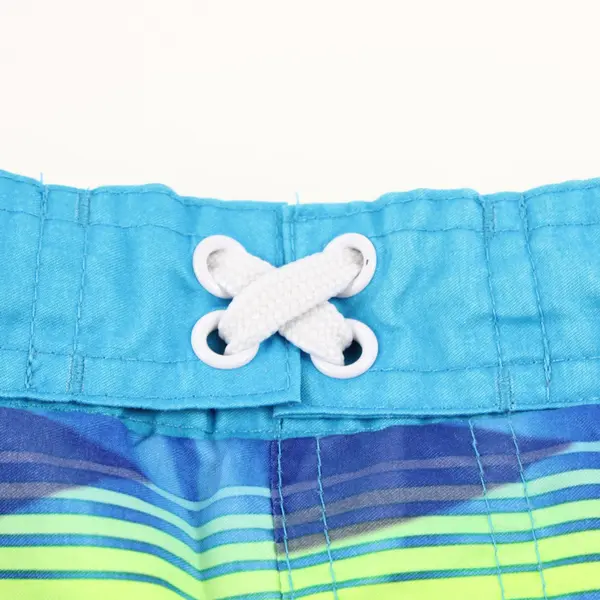 Ocean Pacific OP Boys Swim Trunks Blue Green Shark Print Lined Cargo M 8
