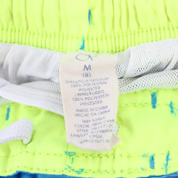 Ocean Pacific OP Boys Swim Trunks Blue Green Shark Print Lined Cargo M 8