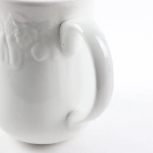 Gibson Housewares White Embossed Fruit Pitcher 8 Inch