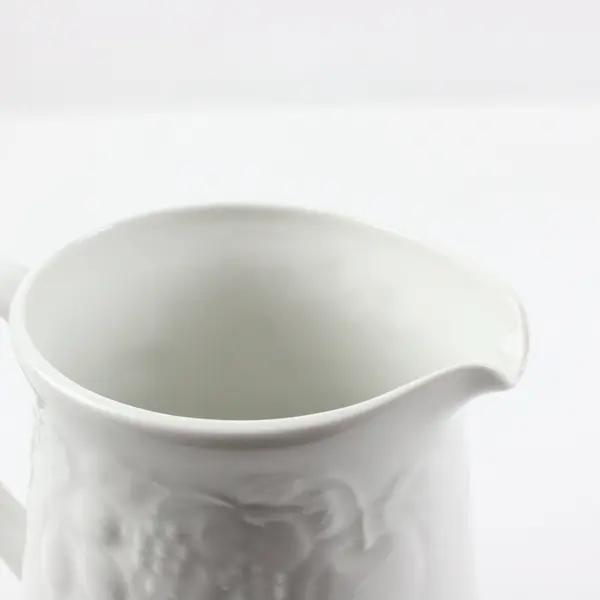 Gibson Housewares White Embossed Fruit Pitcher 8 Inch