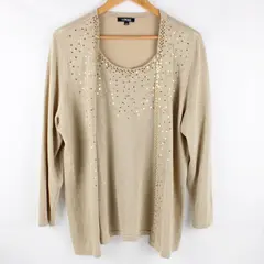 Elementz Women's Gold Sequin Knit Top Plus Size 1X Long Sleeve