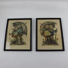 Hummel Sunny Hours & April Showers Framed Child Umbrella Prints Set of 2