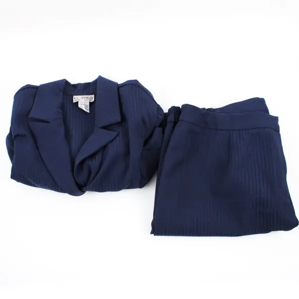 K.C. Spencer Women's 18W Navy Blue Self-Stripe 2 Pc Suit 