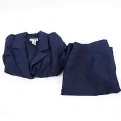K.C. Spencer Women's 18W Navy Blue Self-Stripe 2 Pc Suit 
