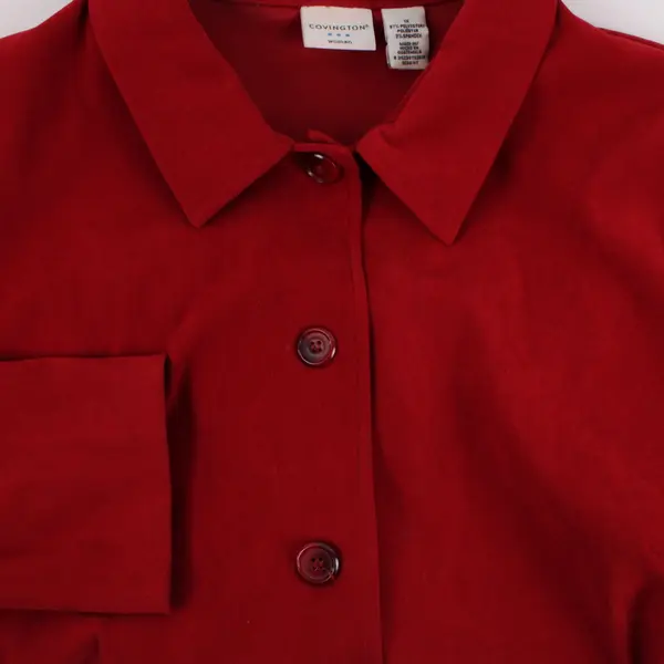Covington Women's Cherry Red Button-Front Jacket Size 1X