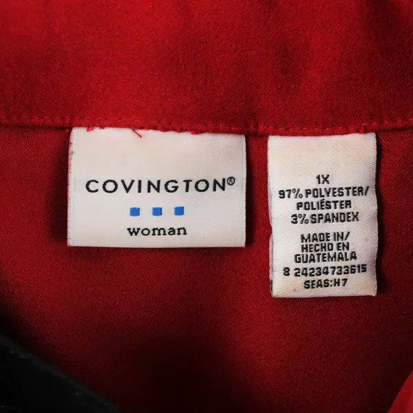 Covington Women's Cherry Red Button-Front Jacket Size 1X