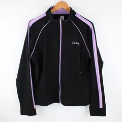 Curves Women's Track Jacket Black Purple XL 18 Zip Front
