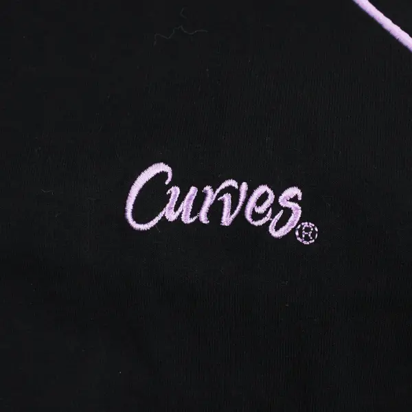 Curves Women's Track Jacket Black Purple XL 18 Zip Front