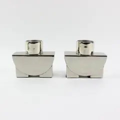 Set of 2 Michael Graves Silver-Tone Half Moon Candle Holders