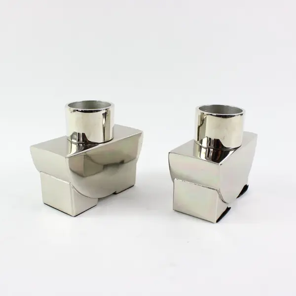 Set of 2 Michael Graves Silver-Tone Half Moon Candle Holders