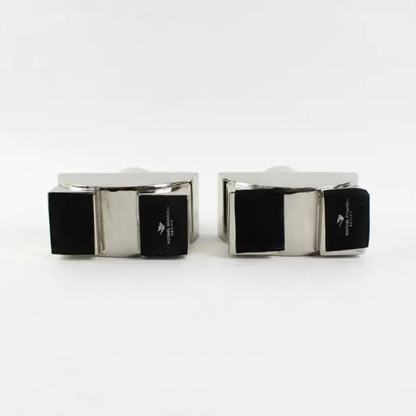 Set of 2 Michael Graves Silver-Tone Half Moon Candle Holders
