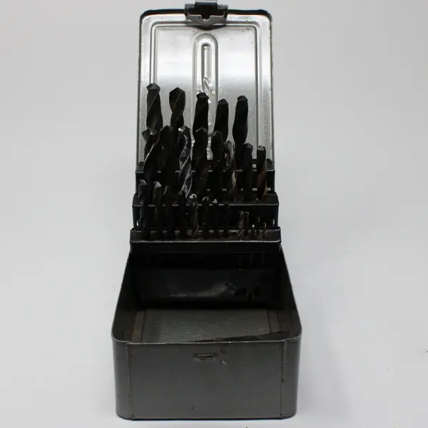 Unbranded 26-Piece Drill Bit Set with Metal Hinged Case