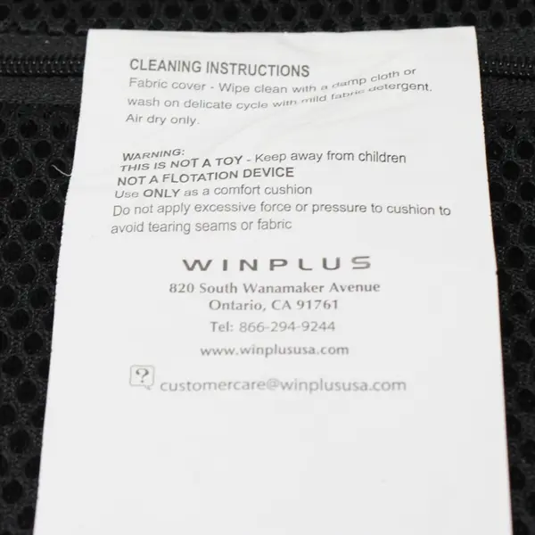 Win Plus USA Type S Ergonomic Gel Memory Foam Seat Cushion Black
