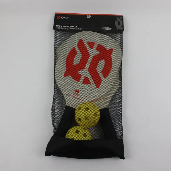 Onix Recruit Pickleball Starter Set 2 Paddles 2 Balls Mesh Bag