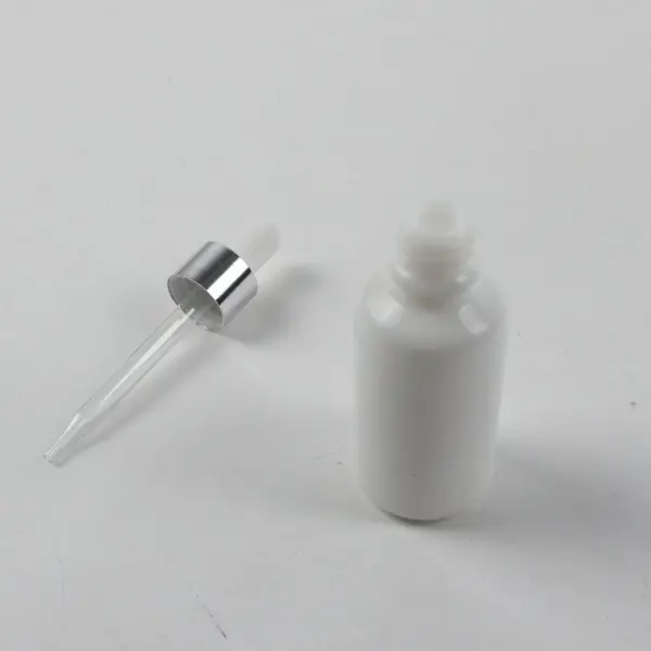 Lot of 12 White Glass Refillable Dropper Bottles DIY Craft Lab Cosmetic