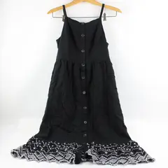 Old Navy Women's Medium Black White Sleeveless Dress Embroidered Eyelet Hem