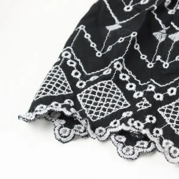 Old Navy Women's Medium Black White Sleeveless Dress Embroidered Eyelet Hem