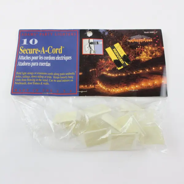 Lot of 4 Adams Secure-A-Cord 60011-3 Light String Attachments 40pc
