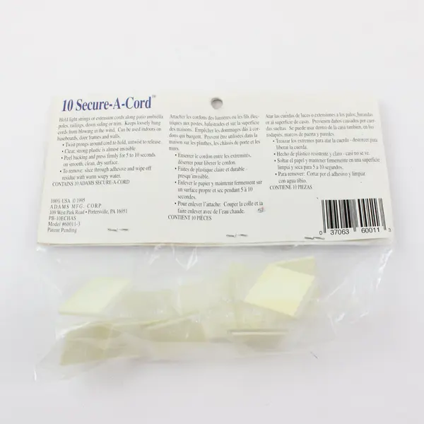 Lot of 4 Adams Secure-A-Cord 60011-3 Light String Attachments 40pc