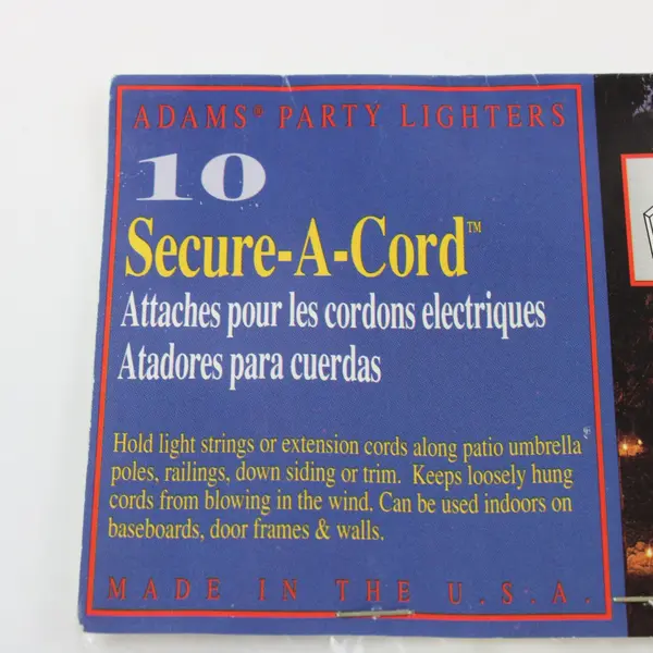 Lot of 4 Adams Secure-A-Cord 60011-3 Light String Attachments 40pc