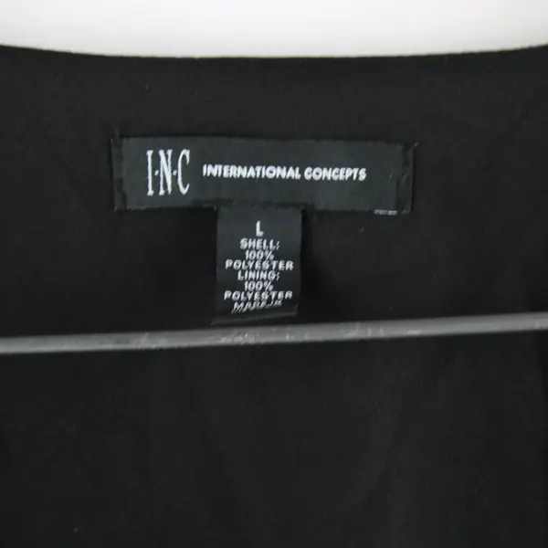 INC International Concepts Women's Large Black Gold Gray Paisley Wrap Blouse