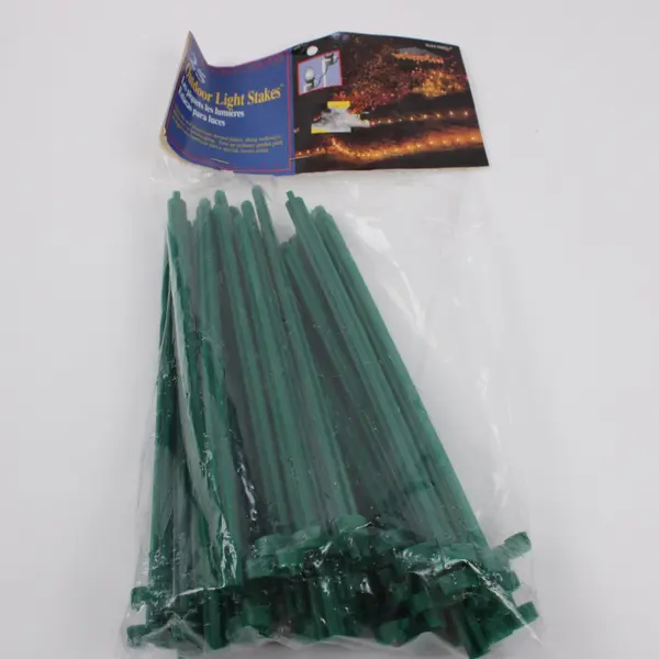 Adams Party Lighters Set of 25 Green Plastic Outdoor Light Stakes Yard Decor