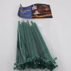 Adams Party Lighters Set of 25 Green Plastic Outdoor Light Stakes Yard Decor