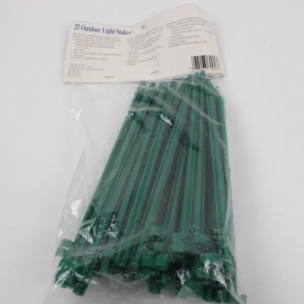 Adams Party Lighters Set of 25 Green Plastic Outdoor Light Stakes Yard Decor
