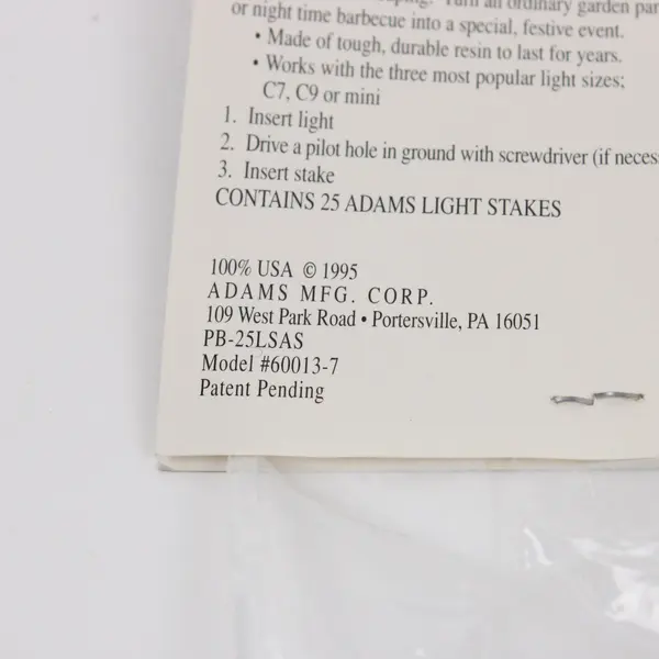 Adams Party Lighters Set of 25 Green Plastic Outdoor Light Stakes Yard Decor