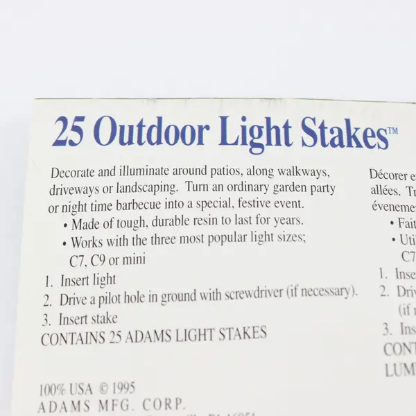 Adams Party Lighters PB-25LSAS 60013-7 25 Green Plastic Outdoor Light Stakes
