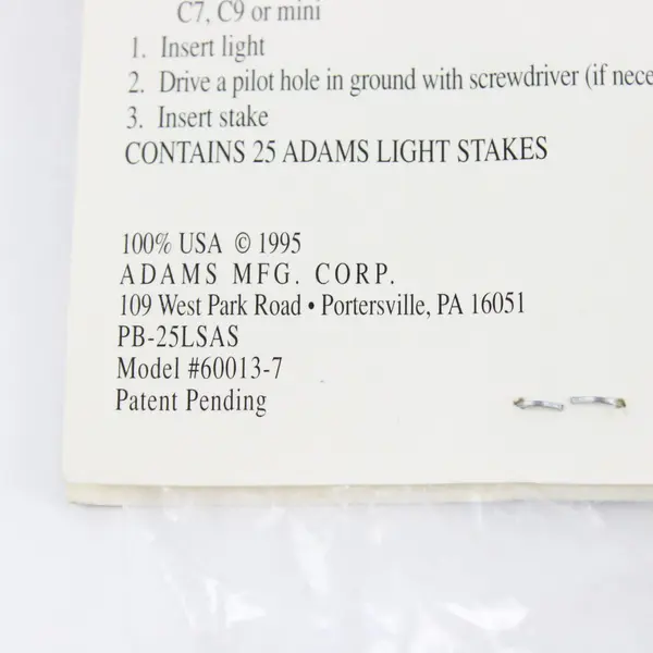 Adams Party Lighters PB-25LSAS 60013-7 25 Green Plastic Outdoor Light Stakes